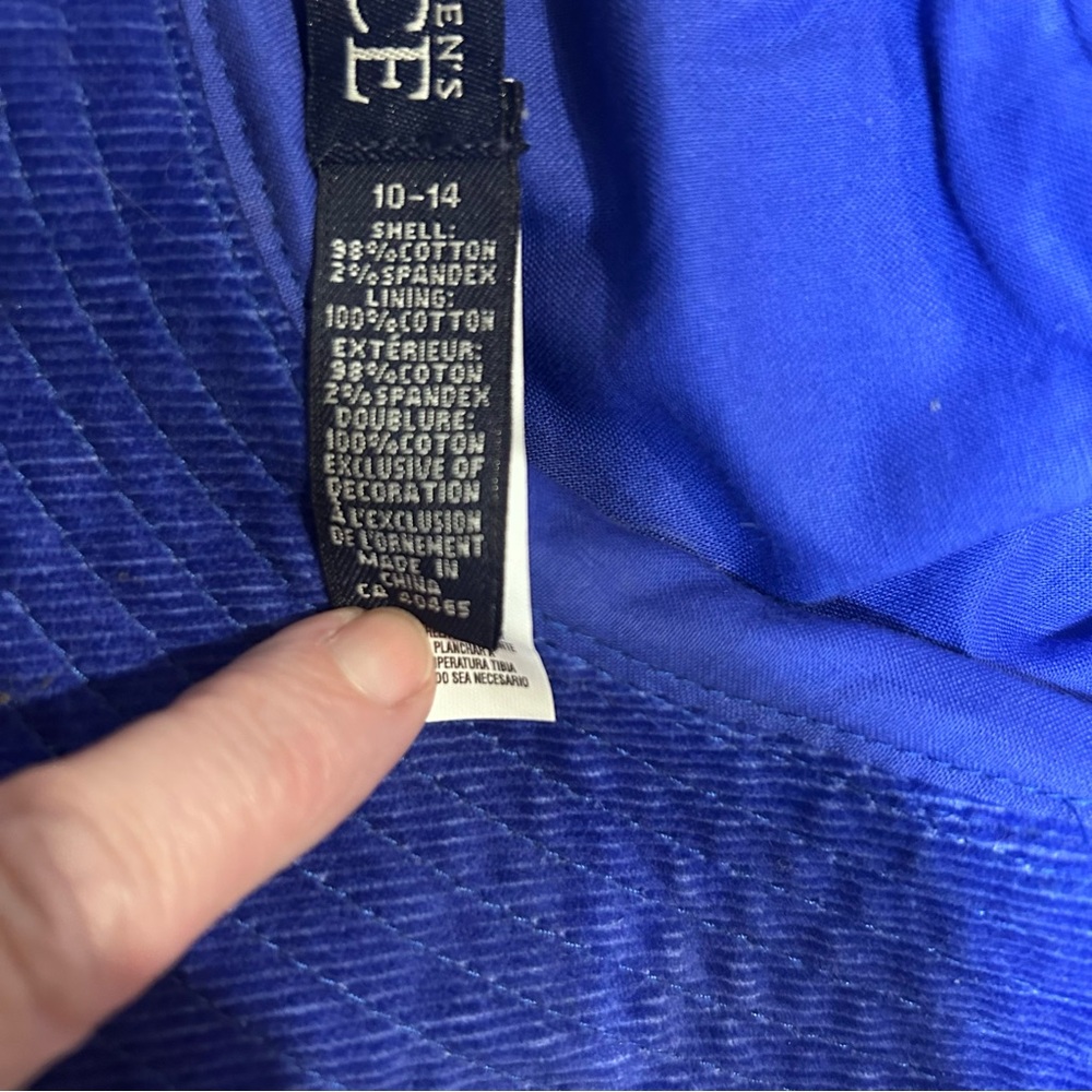 The Children’s Place Brimmed Hat Blue Corduroy size 10-14 Fits adult head floral - Picture 10 of 11